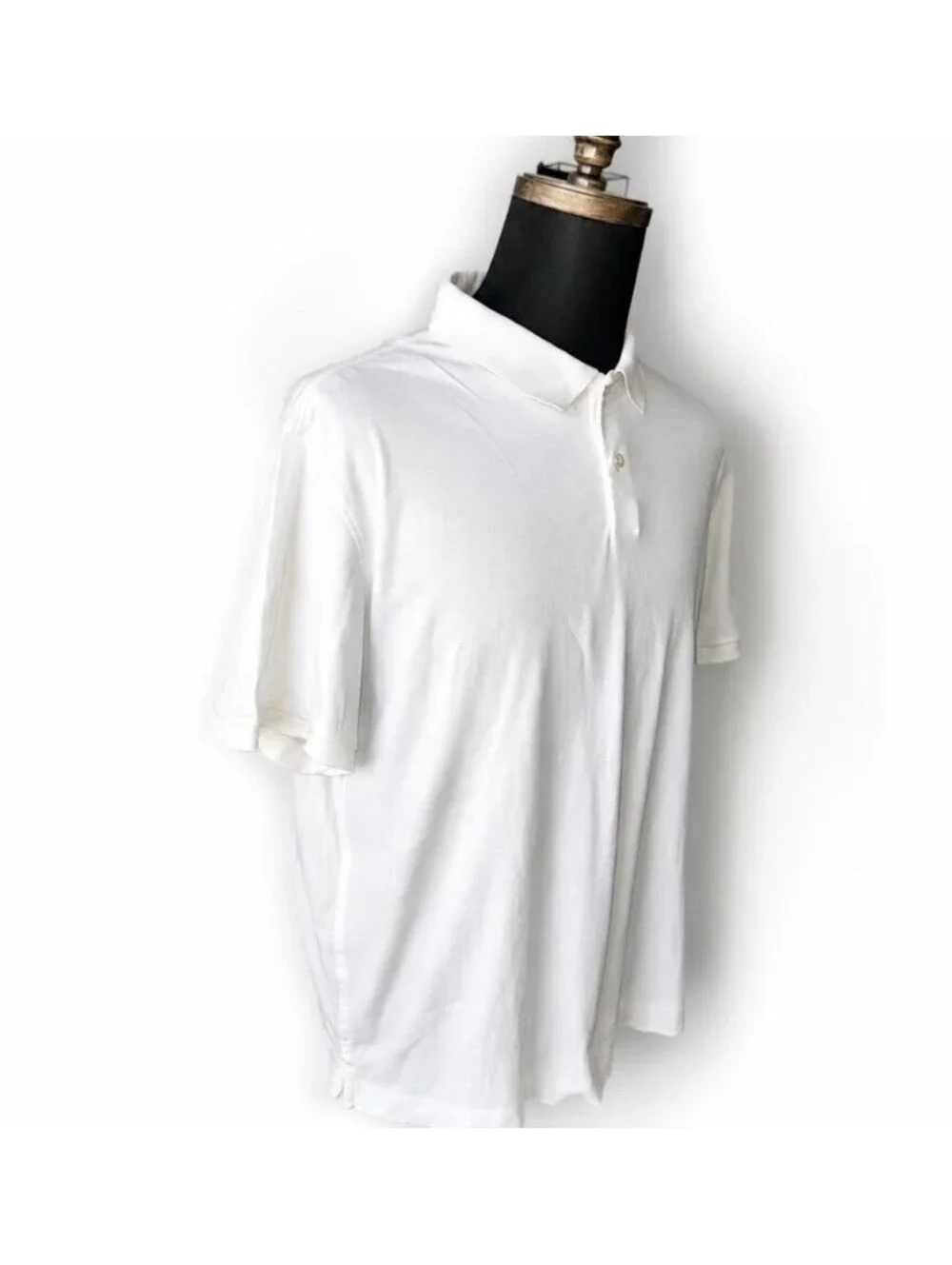 BANANA REPUBLIC MENS LUXURY-TOUCH PERFORMANCE POLO IN OPTIC WHITE-XL